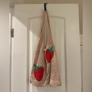 strawberry print produce bag